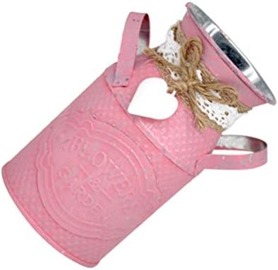 Wakauto Vintage Pink Metal Cube Vase Plant Holder