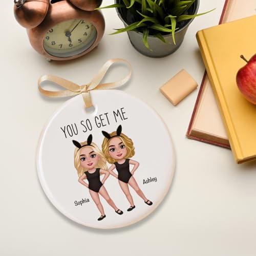 You So Get Me Besties Sisters Bunny Ears Ceramic Ornament