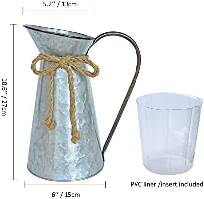 Vintage Galvanized Flower Vase for Home Decor