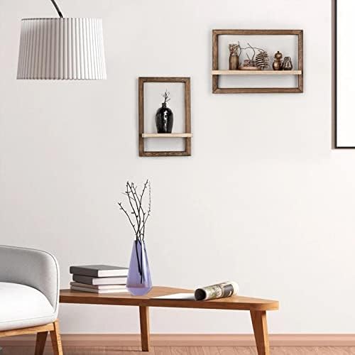 Rustic Square Floating Shelves Set of 4 for Wall
