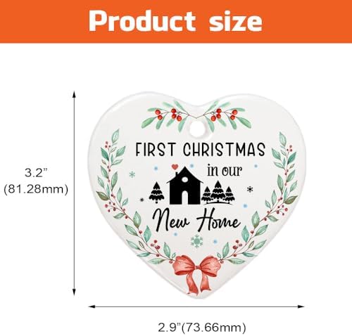 First Christmas In Our New Home Ornament - Heart Shaped Housewarming Decoration