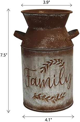 Galvanized Milk Can Greeting Vase with Rustic Design