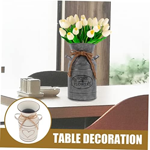 VICASKY Iron Flower Jug Vintage Pitcher Vase Silver