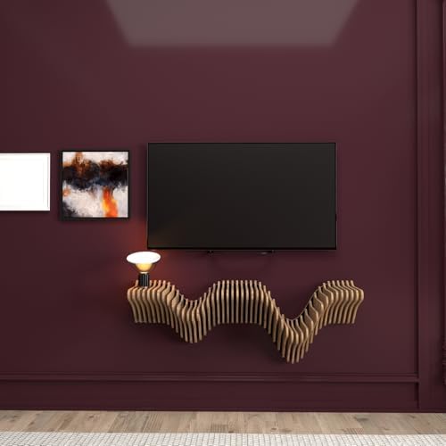 BATAMEX 40 Inch Wavy Parametric Floating Shelf TV Unit