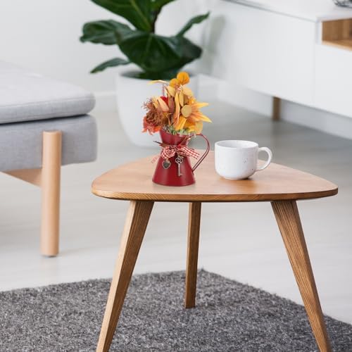 Uonlytech Vintage Dark Red Galvanized Metal Pitcher Holder Vase