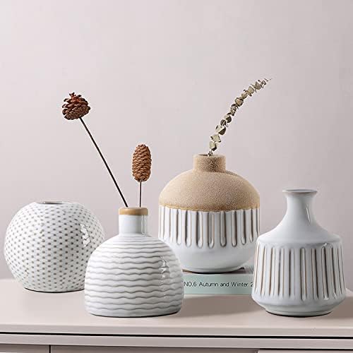 Lizofer Boho Minimalist Ceramic Vase Set of 4