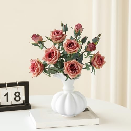Matte White Pumpkin Ceramic Vase for Home Decor