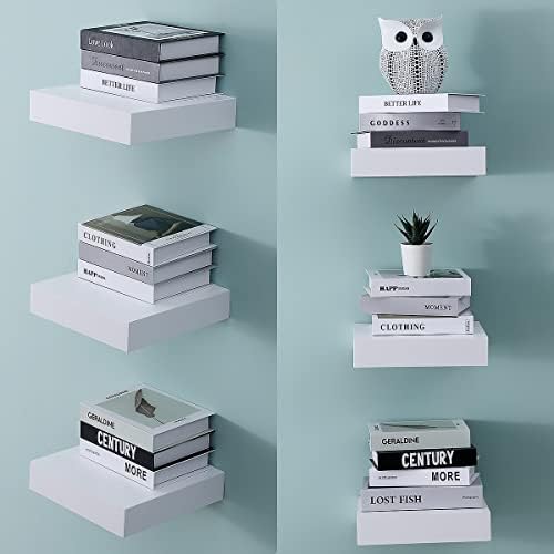 WELLAND 9 14 Inch White Floating Shelves for Wall