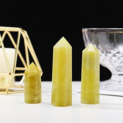 Green Jade Obelisk Wand Natural Crystal Home Decor