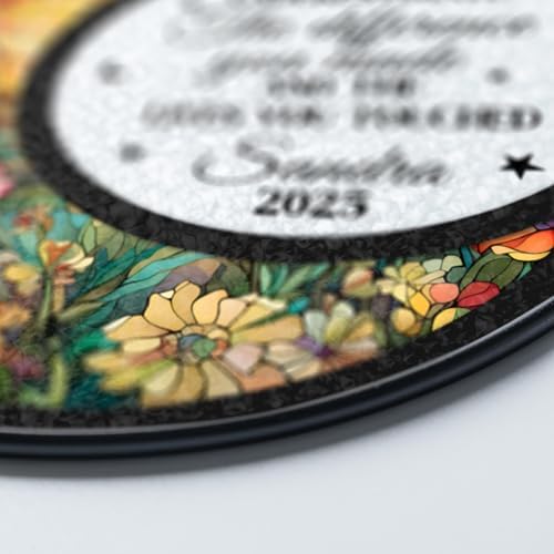 Personalized Retirement Sun Catcher with Name and Floral Design