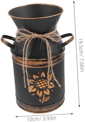 Vintage Bucket Vase Decorative Metal Planter for Flowers and Events