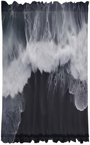 Summer Beach French Door Sheer Curtains 54W x 40L