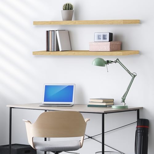 Sorbus Floating Shelves 48 Inch Maple Wood 2 Pack