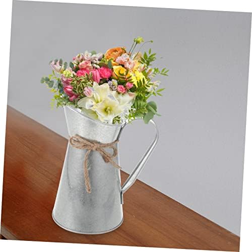 Vintage Iron Sheet Bucket for Home Decor Silver Finish