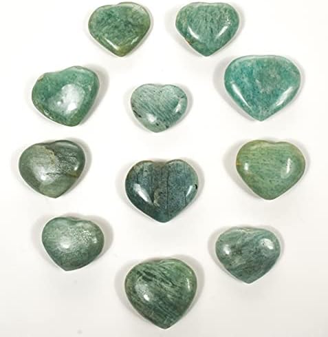 33mm Soft Green Amazonite Heart Stones - 2PCS