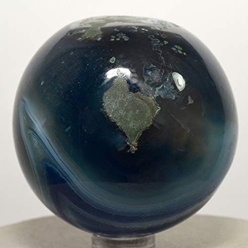 HQRP Dyed Deep Blue Agate Sphere with Stand