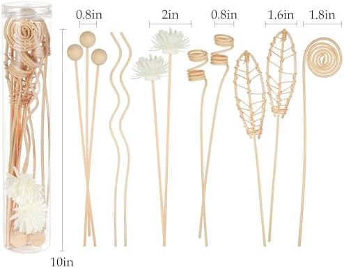 WUTAOBON 12Pcs 10 Inch Natural Rattan Reed Diffuser Set