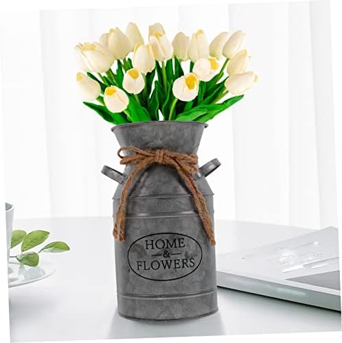 VICASKY Iron Flower Jug Vintage Pitcher Vase Silver