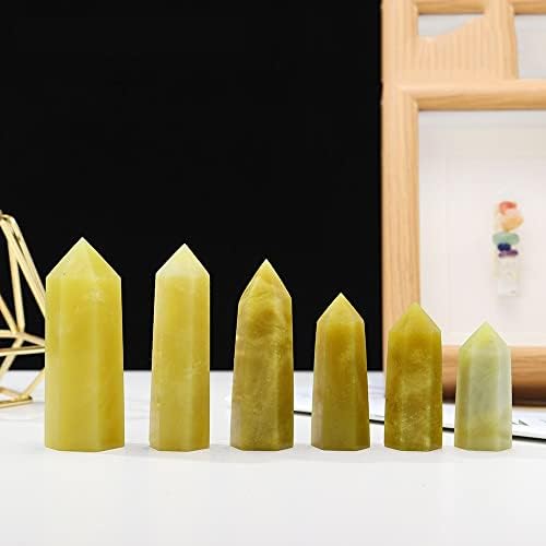 Green Jade Obelisk Wand Natural Crystal Home Decor