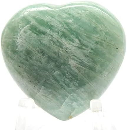 33mm Soft Green Amazonite Heart Stones - 2PCS