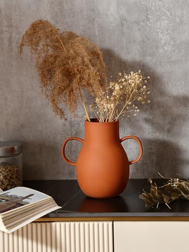 Terracotta Vases Set of 2 8 Inch Decorative Vases