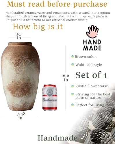 UPWOIGH Wabi-Sabi Ceramic Flower Vase 122x748in