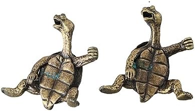 2pcs Antique Copper Kung Fu Turtle Incense Holder