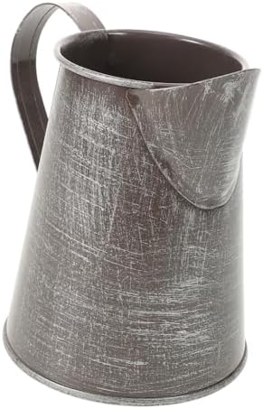 Zerodeko 2pcs Vintage Metal Jug Flower Vase for Rustic Decor