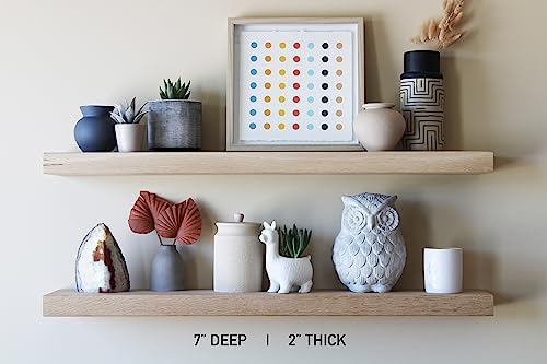 Urban Legacy Unfinished White Oak Floating Shelves Set of 2