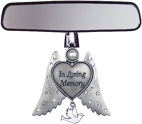 Sympathy Gift Angel Wings Ornament with Heart Engraving