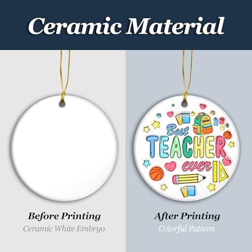 Ceramic Teacher Ornament 2024 3D Teacher Appreciation Keepsake Gift