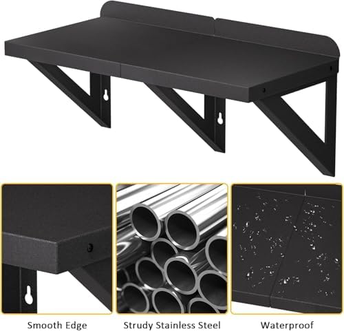 DUDSOEHO Stainless Steel Floating Shelf 12x24 Inches Heavy Duty Wall Mount