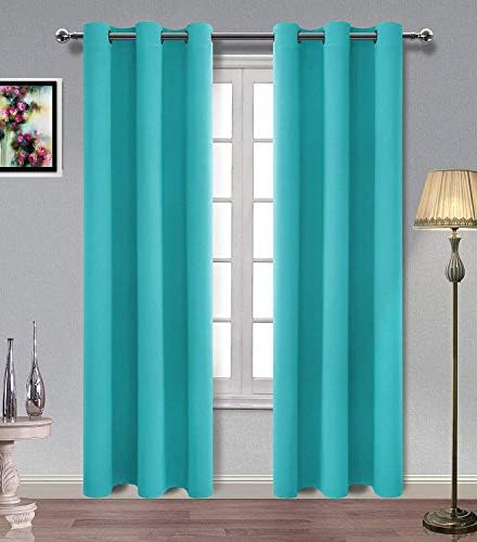 MDS Blackout Curtain Panels 52x95 Inch Teal 2 Panels