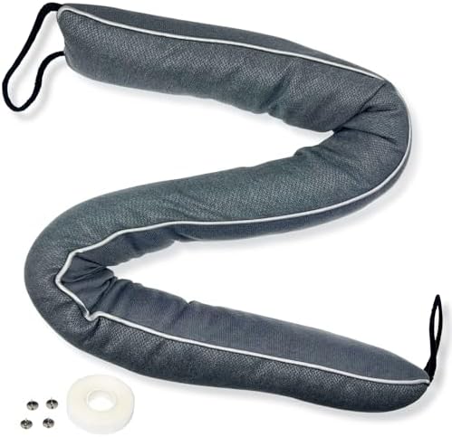 Door Draft Stopper with Weighted Design 34 Inch Heavy Duty Gray