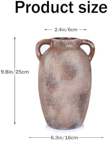 Rustic Ceramic Vase with 2 Handles