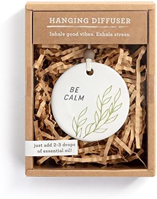 DEMDACO Be Calm Green Foliage Earthenware Diffuser Ornament
