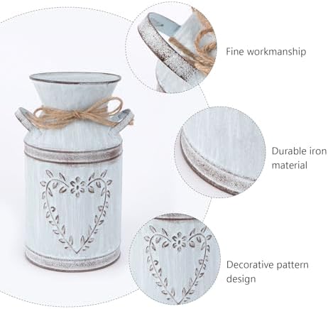 Retro Heart Shaped Metal Vase for Home Decor Centerpieces