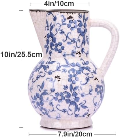 Chinoiserie Decor Blue and White Pitcher