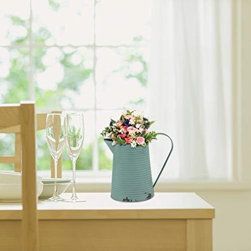 Cabilock Rustic Metal Flower Vase Vintage Pitcher
