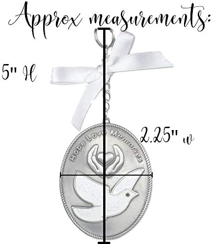 Memorial Ornament with White Dove - Hope Love Memories - Sympathy Gift - 5 x 225