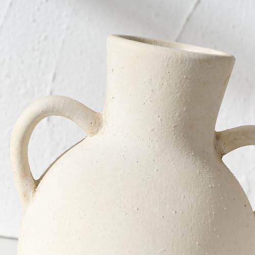 SIDUCAL Rustic Ceramic Farmhouse Flower Vase with 2 Handles 73 Inch