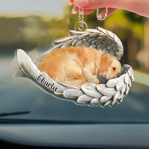 Pawsionate Angel Wings Personalized Car Ornament