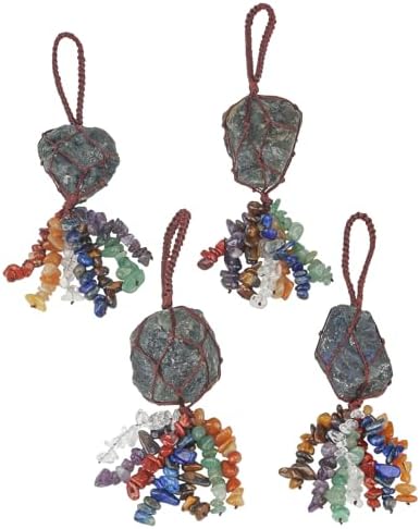 Loveliome Rough Gemstone 7 Chakras Hanging Crystal Decor
