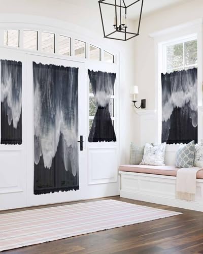Summer Beach French Door Sheer Curtains 54W x 40L