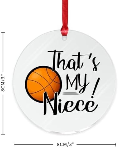 Clear Acrylic Christmas Ornaments 2023 Basketball Niece Aunt Decor