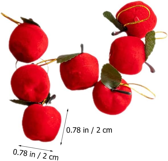 LOGOFUN 60Pcs Apple Tree Plush Ornaments for Holiday Decor