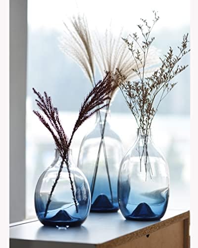 CONVIVA Glass Vase Set Modern Blue Decorative Vases Table Centerpieces