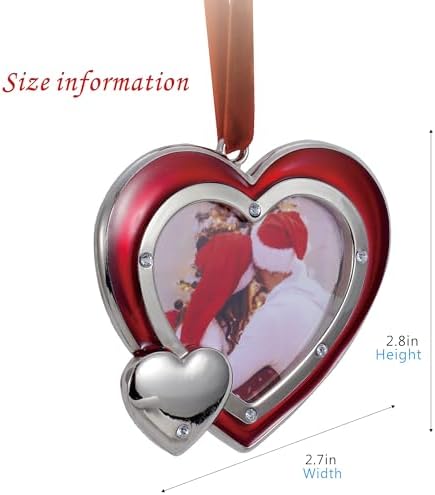 1 Set Heart Christmas Ornaments Metal Hanging Decorations for Tree