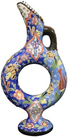 EliPOT Turkish Ceramic Handmade Vase Dark Blue Light Blue