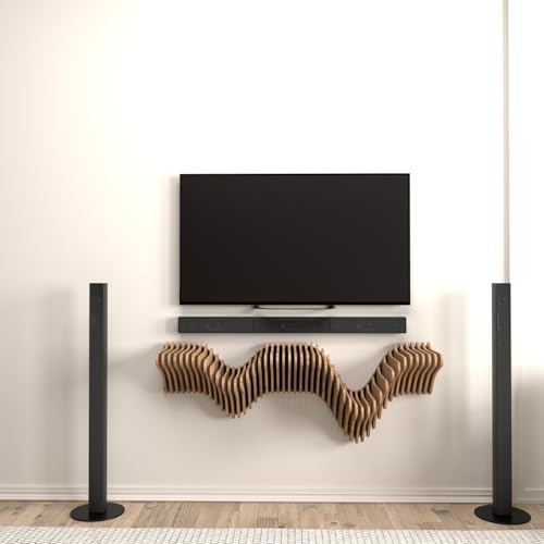 BATAMEX 40 Inch Wavy Parametric Floating Shelf TV Unit